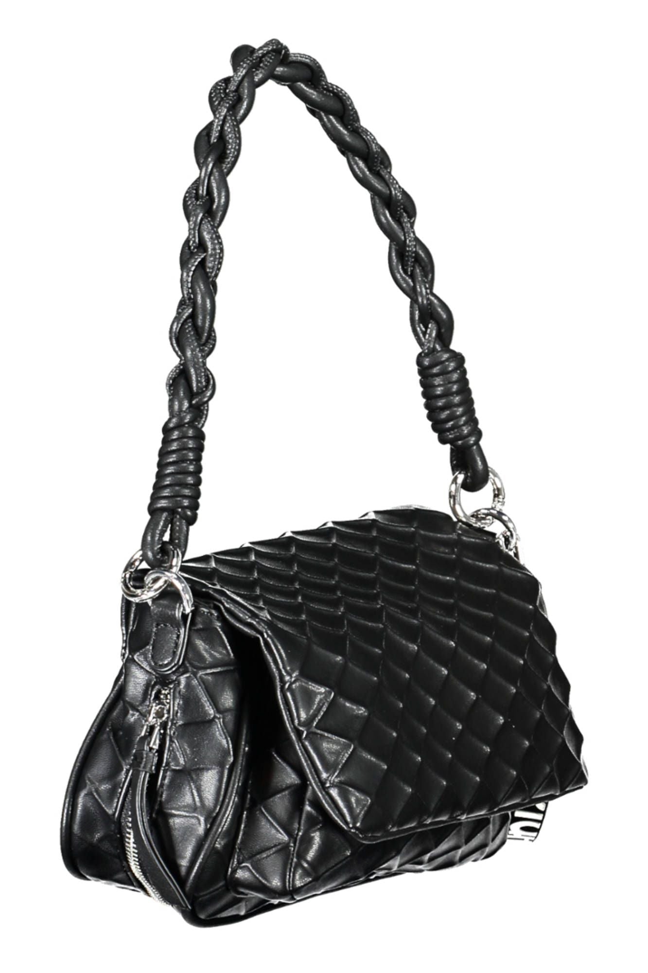 Black Polyethylene Women Handbag