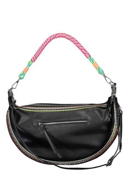 Black Polyethylene Women Handbag