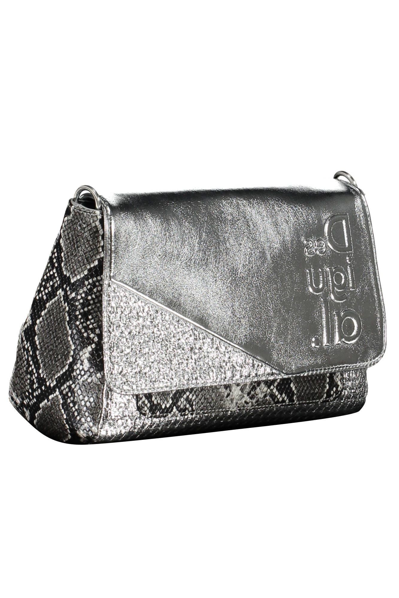 Silver Polyethylene Women Handbag