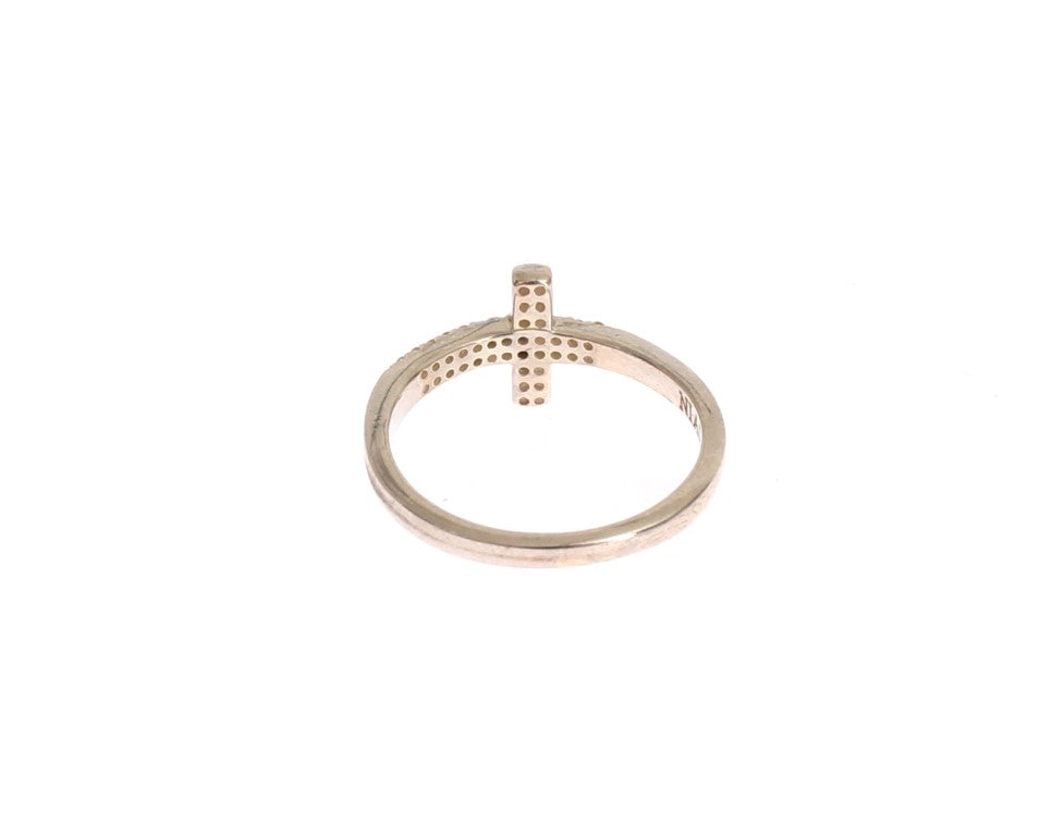 Silver CZ Cross Statement Ring