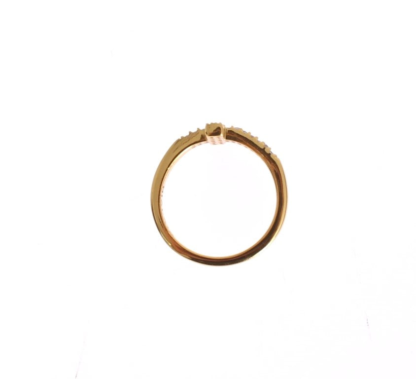 Elegant Gold Plated Sterling Silver CZ Ring