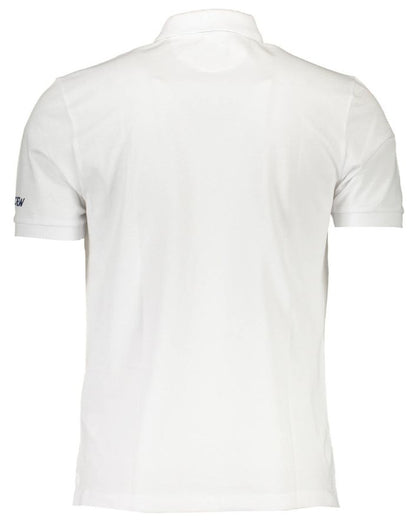 White Cotton Men Polo Shirt