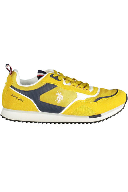 Yellow Polyester Men Sneaker