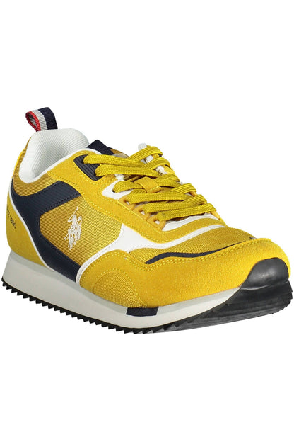 Yellow Polyester Men Sneaker