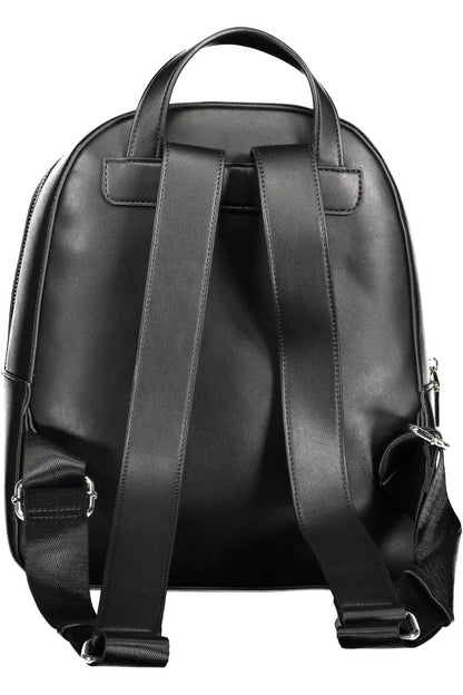 Black Polyethylene Women Backpack