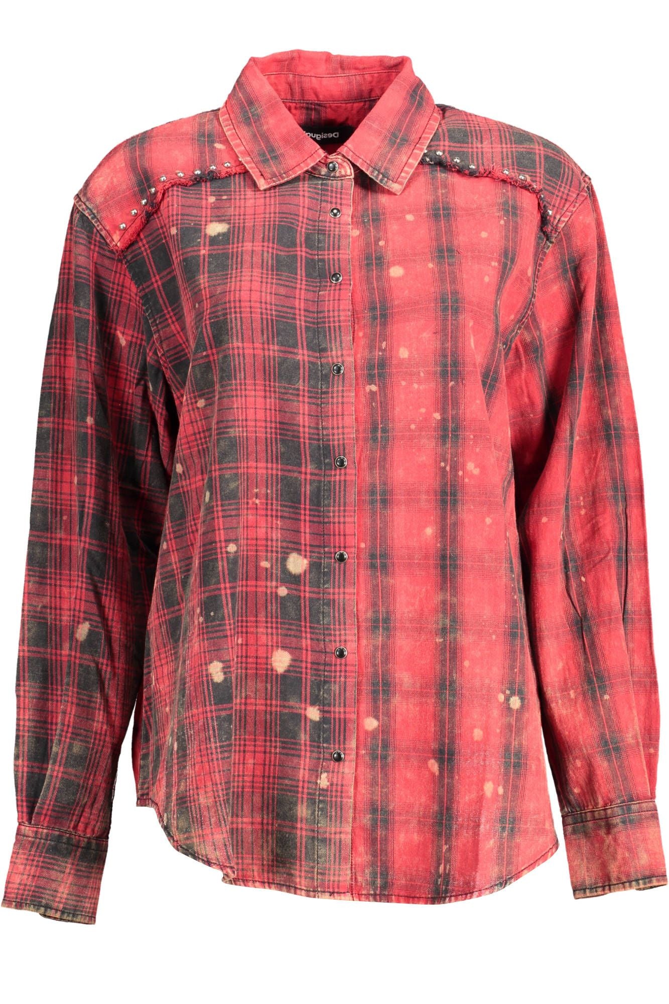 Red Cotton Women Shirt