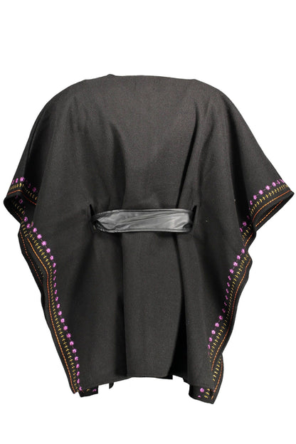 Black Polyester Women Poncho