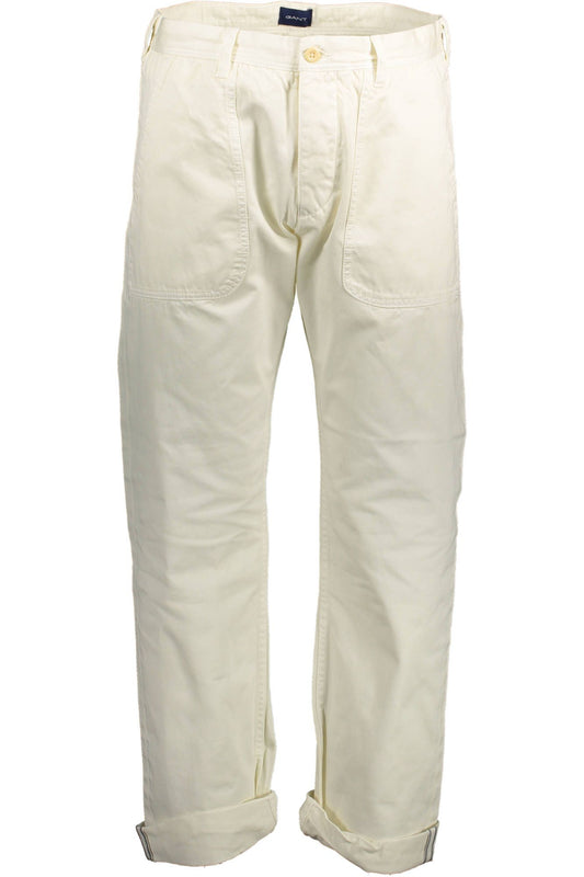 White Cotton Men's Trouser