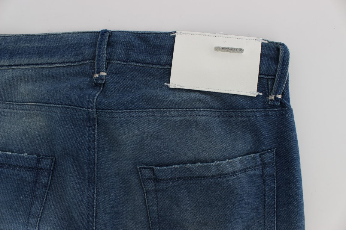 Vaqueros slim fit elásticos de algodón en denim lavado azul