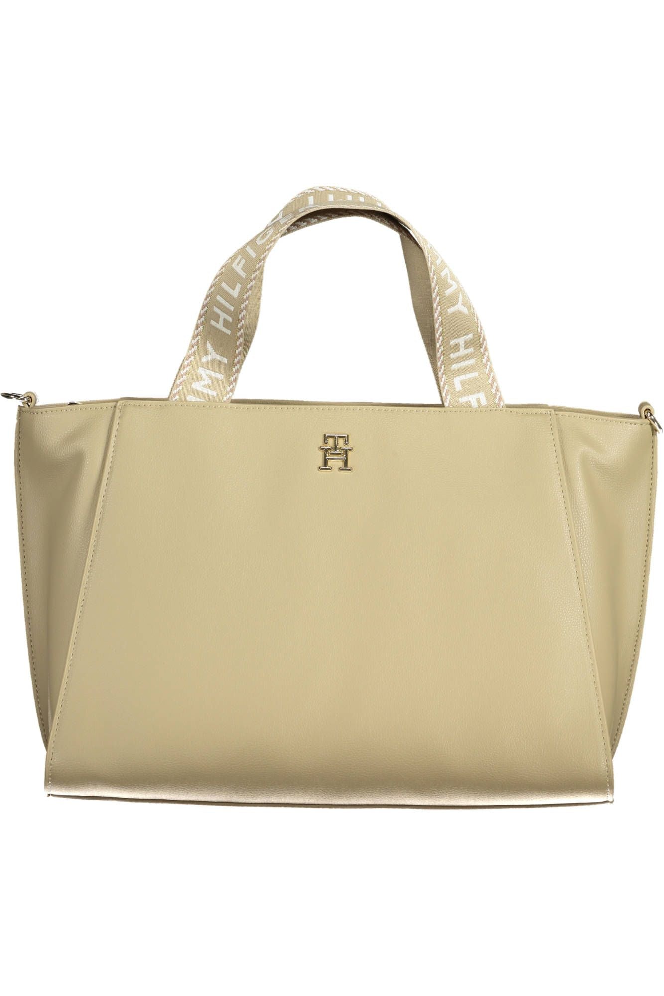 Beige Polyester Women Handbag