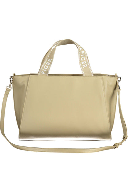 Beige Polyester Women Handbag