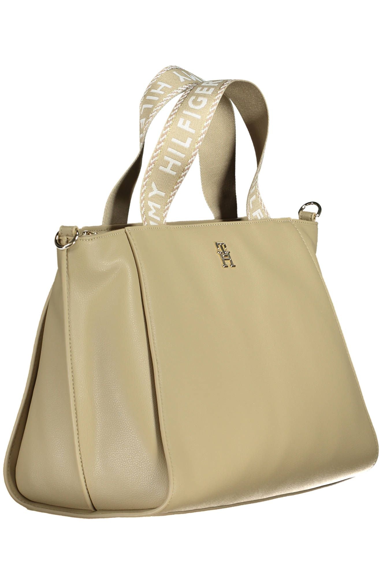 Beige Polyester Women Handbag