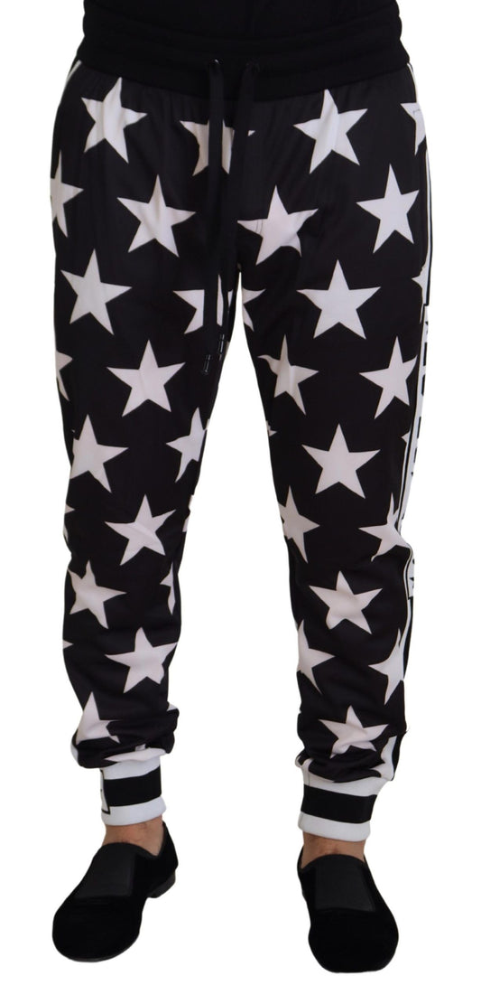 Pantalones DG Royals con estampado de estrellas en blanco y negro