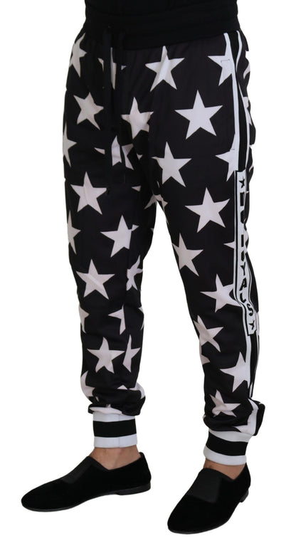 Pantalones DG Royals con estampado de estrellas en blanco y negro