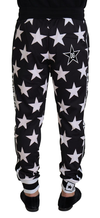 Pantalones DG Royals con estampado de estrellas en blanco y negro