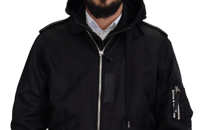 Elegant Nylon Bomber Jacket with Hood