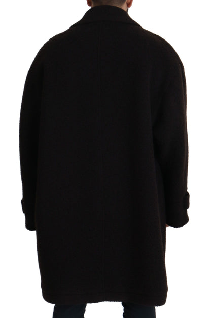 Elegant Black Alpaca Wool Blend Jacket