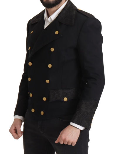 Elegant Black Double Breasted Jacket