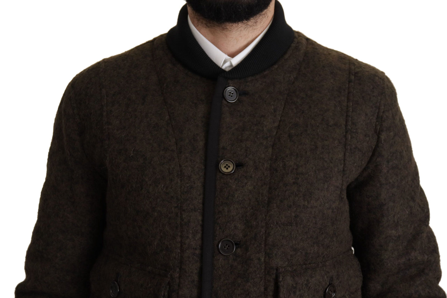 Elegant Alpaca Blend Bomber Jacket