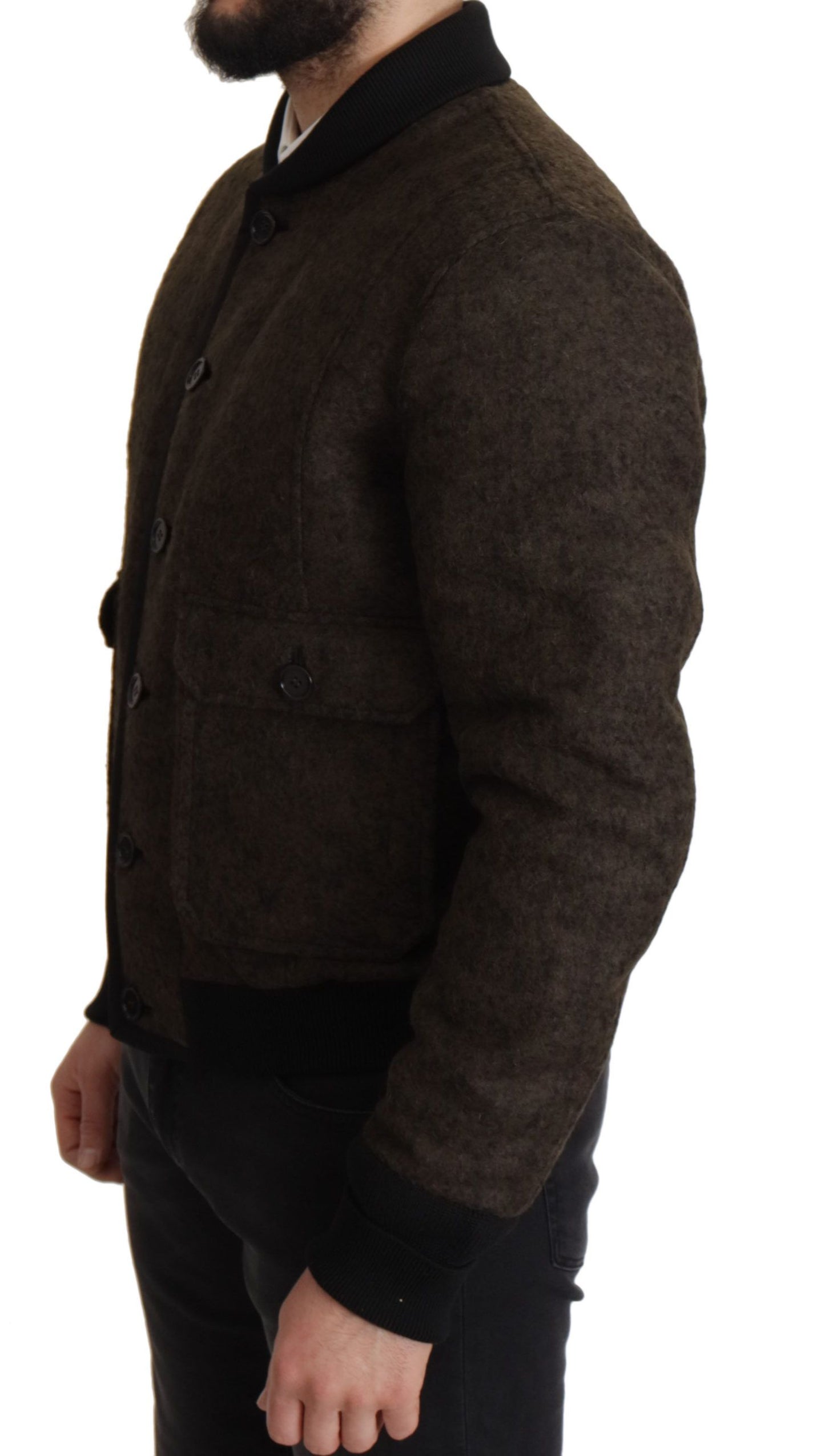 Elegant Alpaca Blend Bomber Jacket