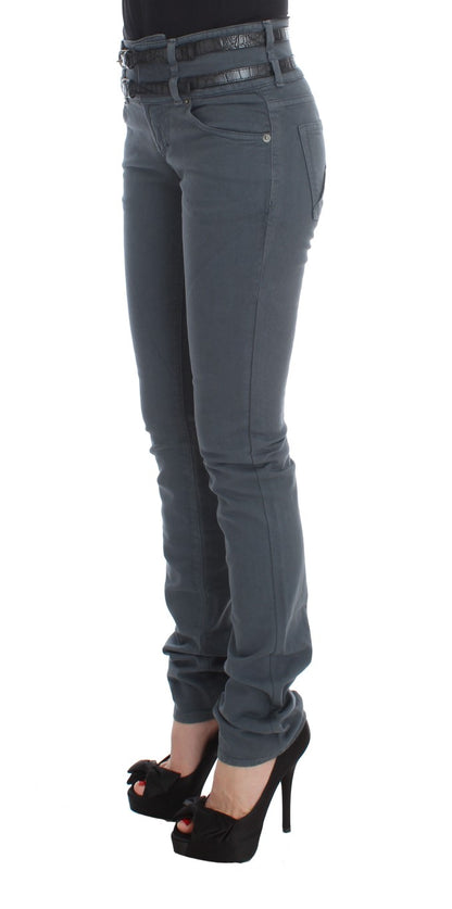 Sleek Slim Fit Italian Jeans in Chic Blue