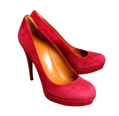 Women's Raspberry Suede Platform Pump Shoes