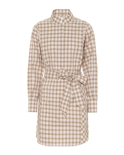 Iconic Check Cotton Shirt Dress in Sweet Pink