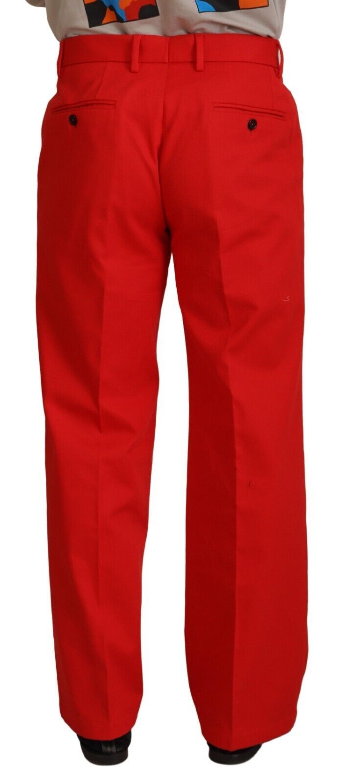 Pantalon homme coupe droite rouge en coton