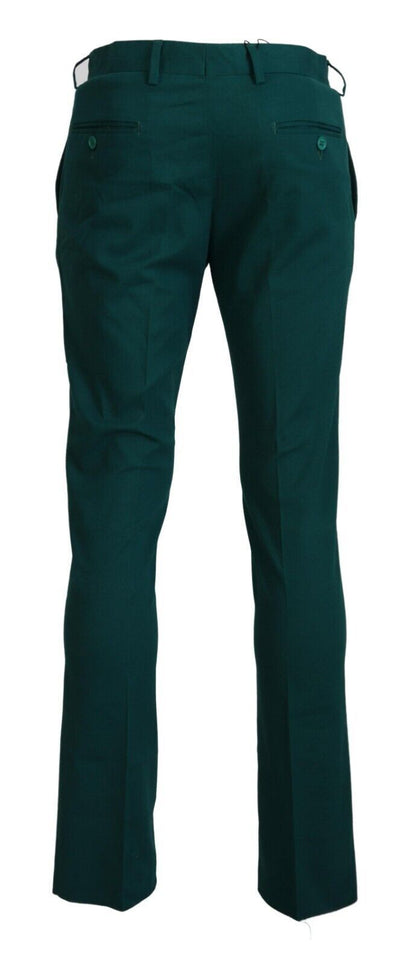 Elegantly Tailored Green Pure Cotton Pants