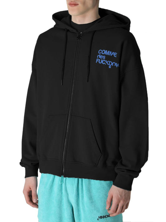 Sleek Cotton Hooded Sweatshirt with Logo Print