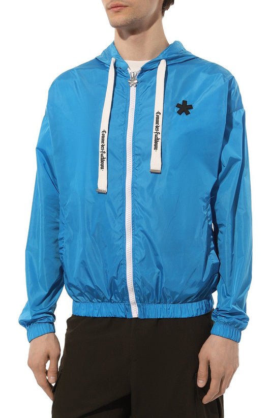 Elite Light Blue Nylon Rain Jacket