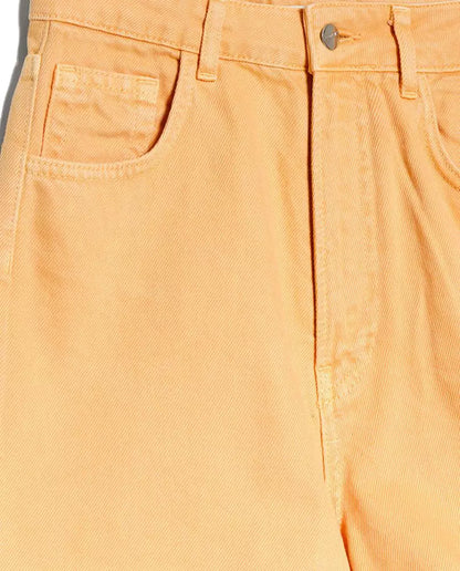 Summery Chic Orange Cotton Shorts