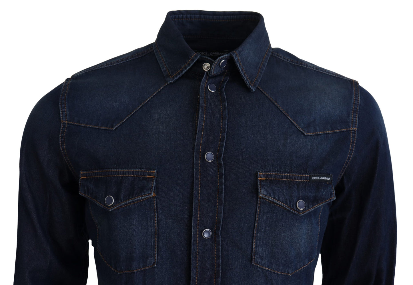 Slim Fit Casual Denim Shirt in Blue