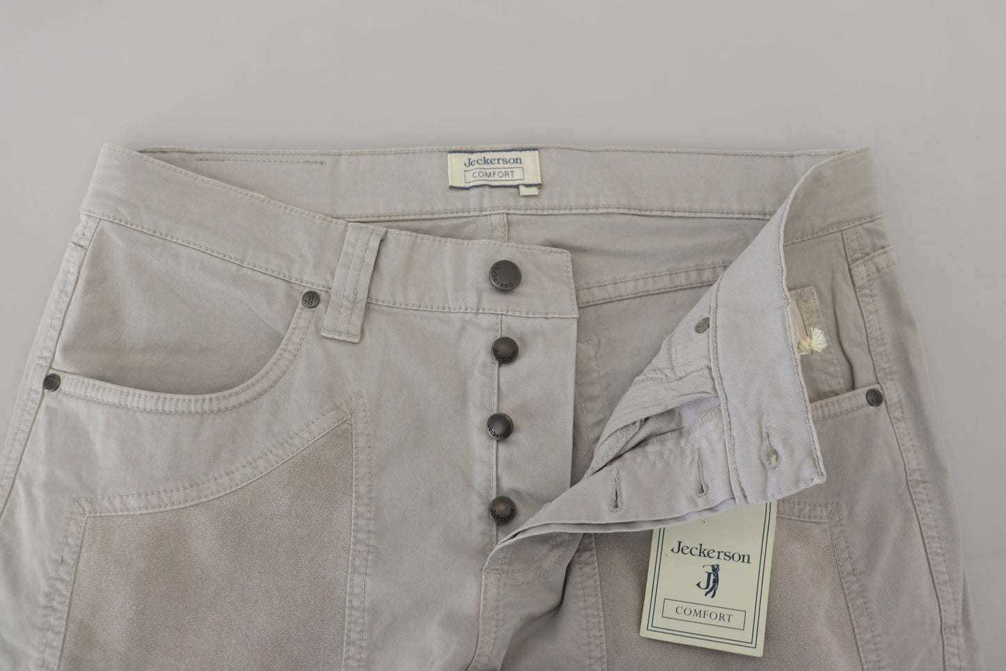 Elegant Gray Cotton Blend Pants