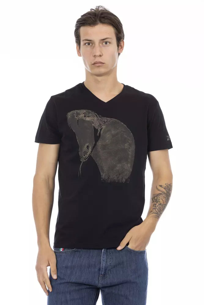 Camiseta de algodón negra