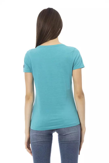 "Light Blue Cotton Women Top"