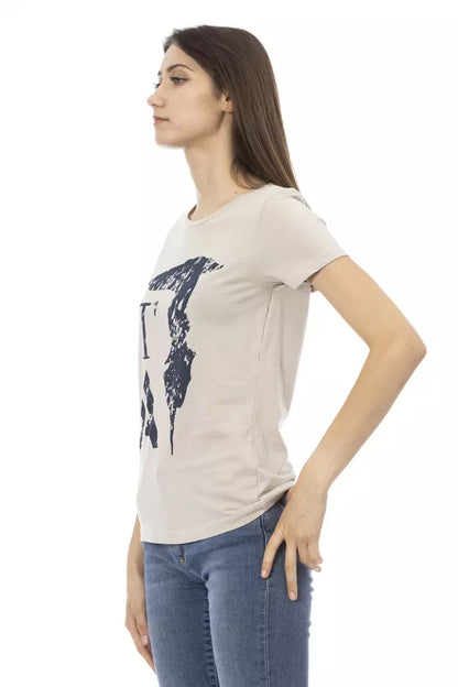 Tops et t-shirts en coton beige