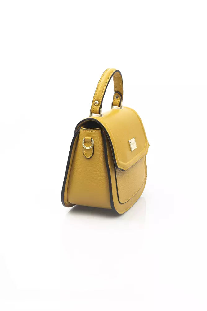 Bolso de mano de cuero de VACA amarillo