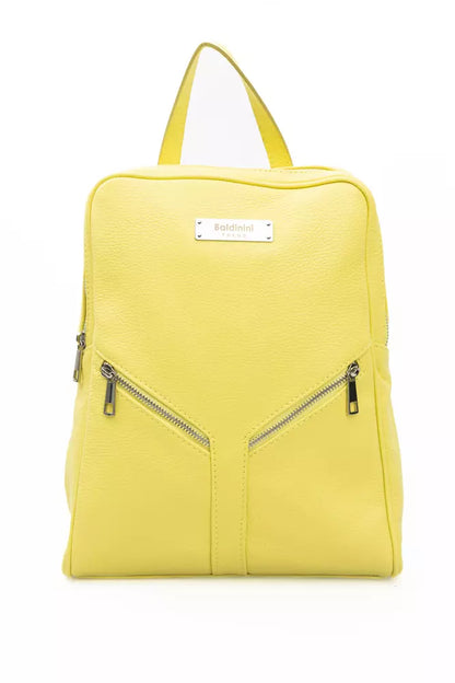 Sac à dos en cuir de vache jaune