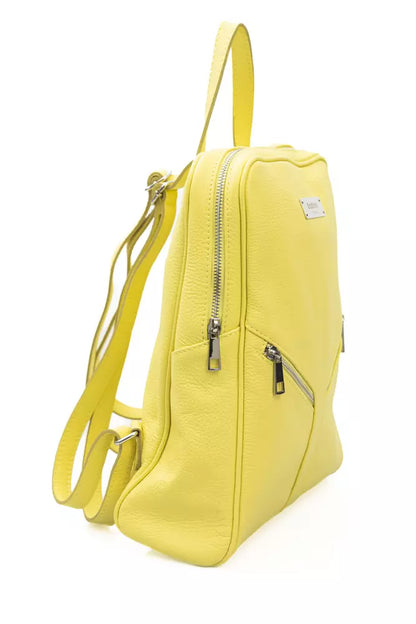 Sac à dos en cuir de vache jaune