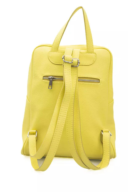 Sac à dos en cuir de vache jaune