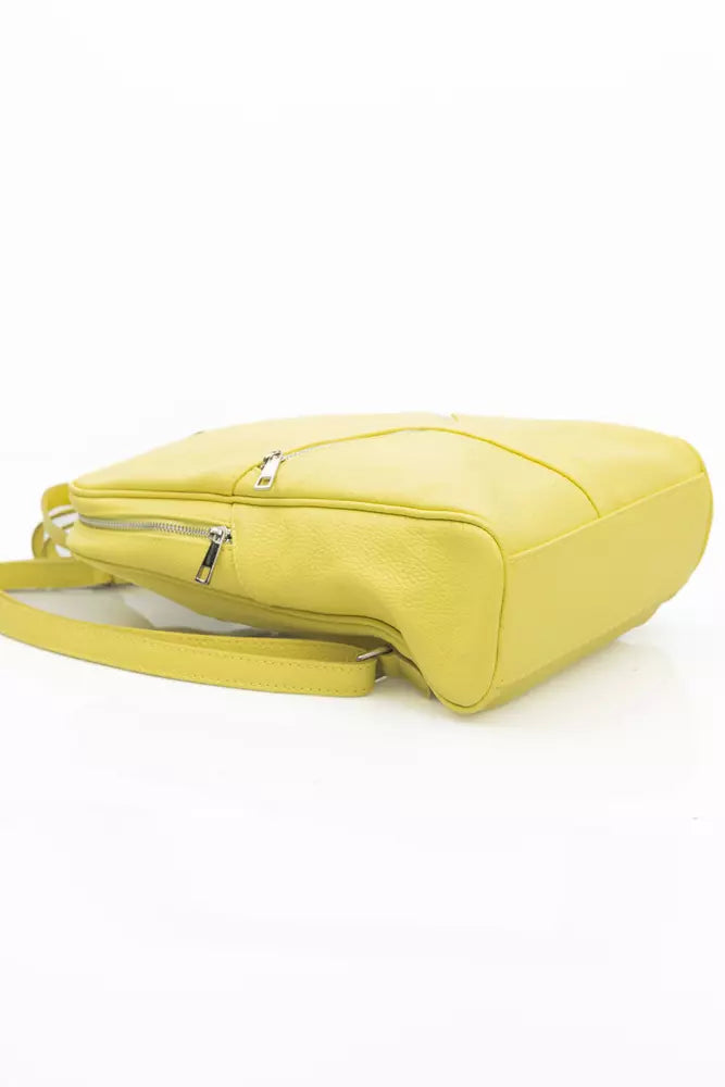 Sac à dos en cuir de vache jaune