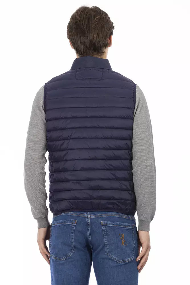 Blue Polyester Men Jacket