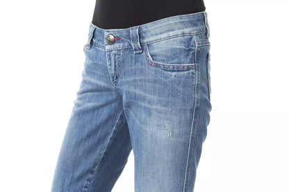 Blue Cotton Women Jeans