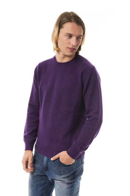 Purple Wool Men Sweater