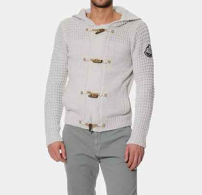 Beige Wool Men Sweater