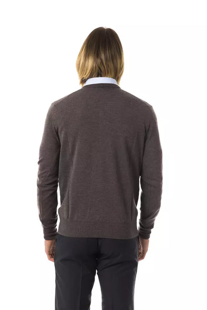 Gray Merino Wool Men Sweater