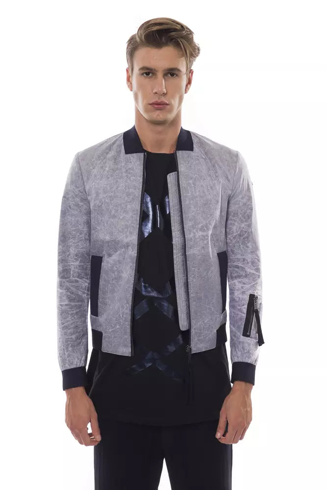 Chaqueta de poliéster gris