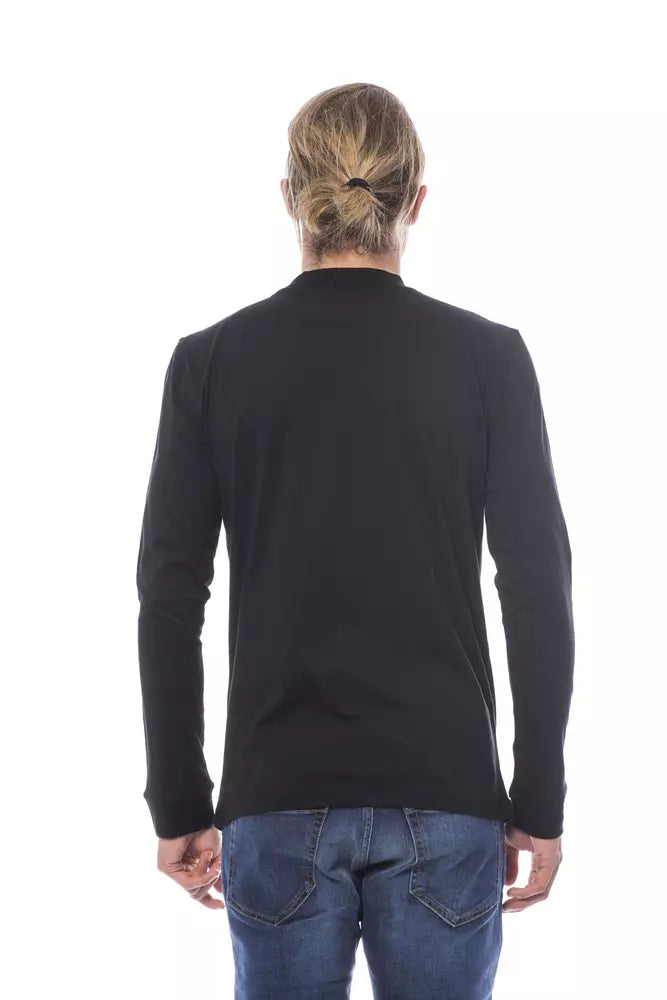 Black Cotton Men Sweater