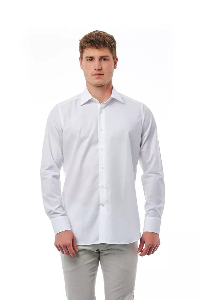 White Cotton Men Shirt